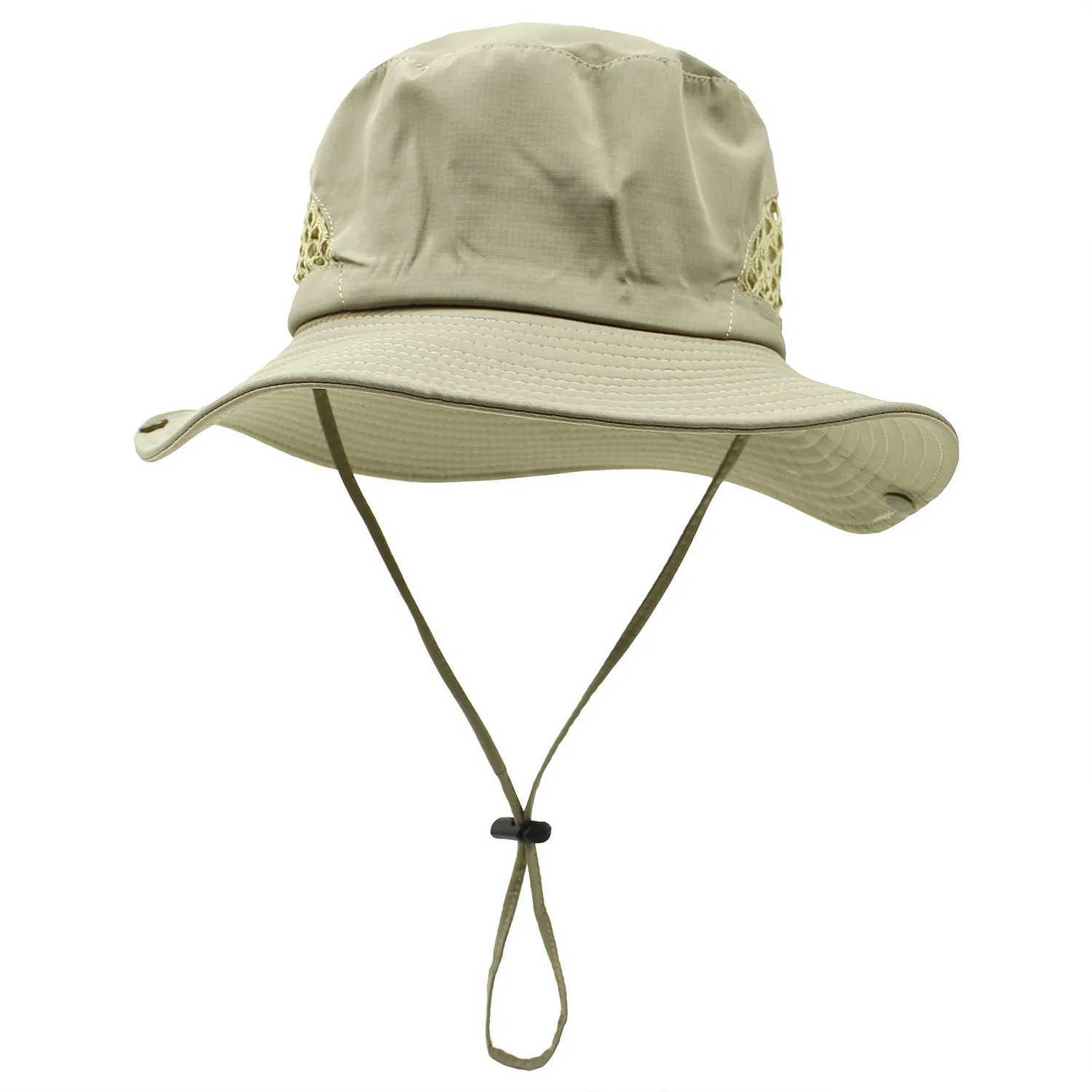 Custom Solid Color Sun Hats For Men Women Wide Brim Breathable Beach Hat Outdoor Bob Fishing Cap Male Boonie Cap Bucket Hat W250217