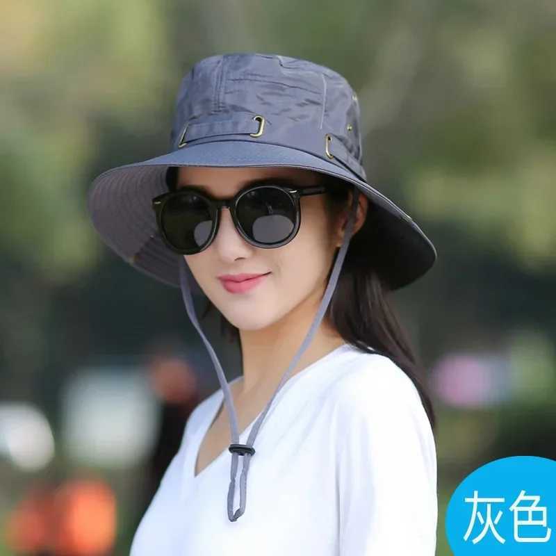 Unisex Summer Sunscreen Wide Brim Bucket Hats Women UV Protection Waterproof Panama Caps Hunting Sun Fisherman Hat for Mens Bob W250217