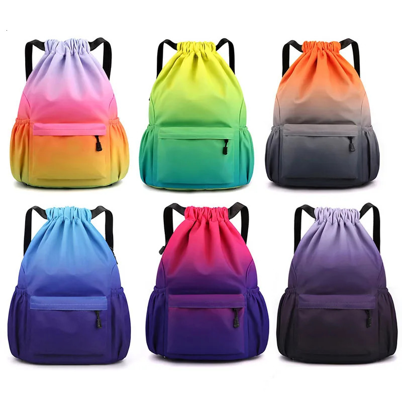 Colorful Large Capacity Outdoor Backpack Basketball Travel Drawstring Waterproof Bag Men Women Sports Gym Cycling Swimming Pack 250118