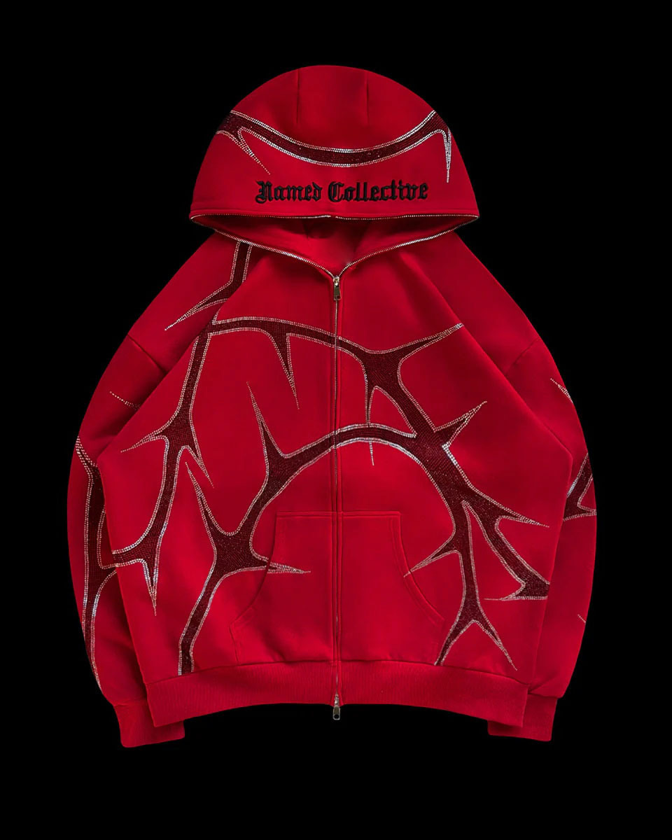 2025S designer printed with hot stamping diamond hooded cardigan full zipper loose fit men and women trendy brand hoodie jacket