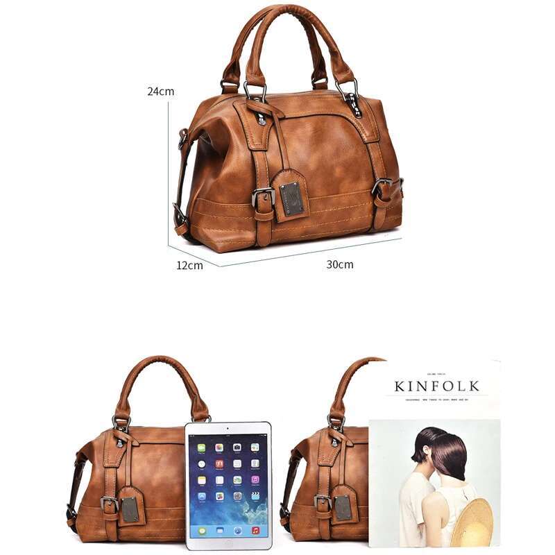 High Quality Soft Leather Handbags Designer Retro Crossbody Bags for Women Large Capacity Ladies Shoulder Messenger Bag