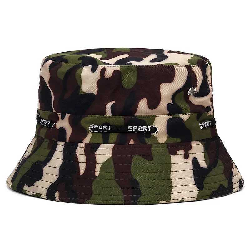 Spring Summer Men Women Bucket Hats Hiking Camping Hunting Jungle War Camouflage Cap Fishing Outdoor Fisherman hat summer hat W250217