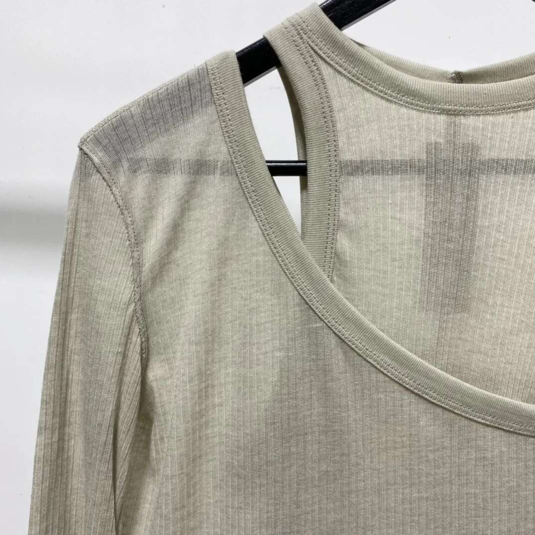 Women Brand Double Deck Halter T-shirt Original Splicing Design Luxury Black Top Next To The Skin Famous High Quality Knit Tees