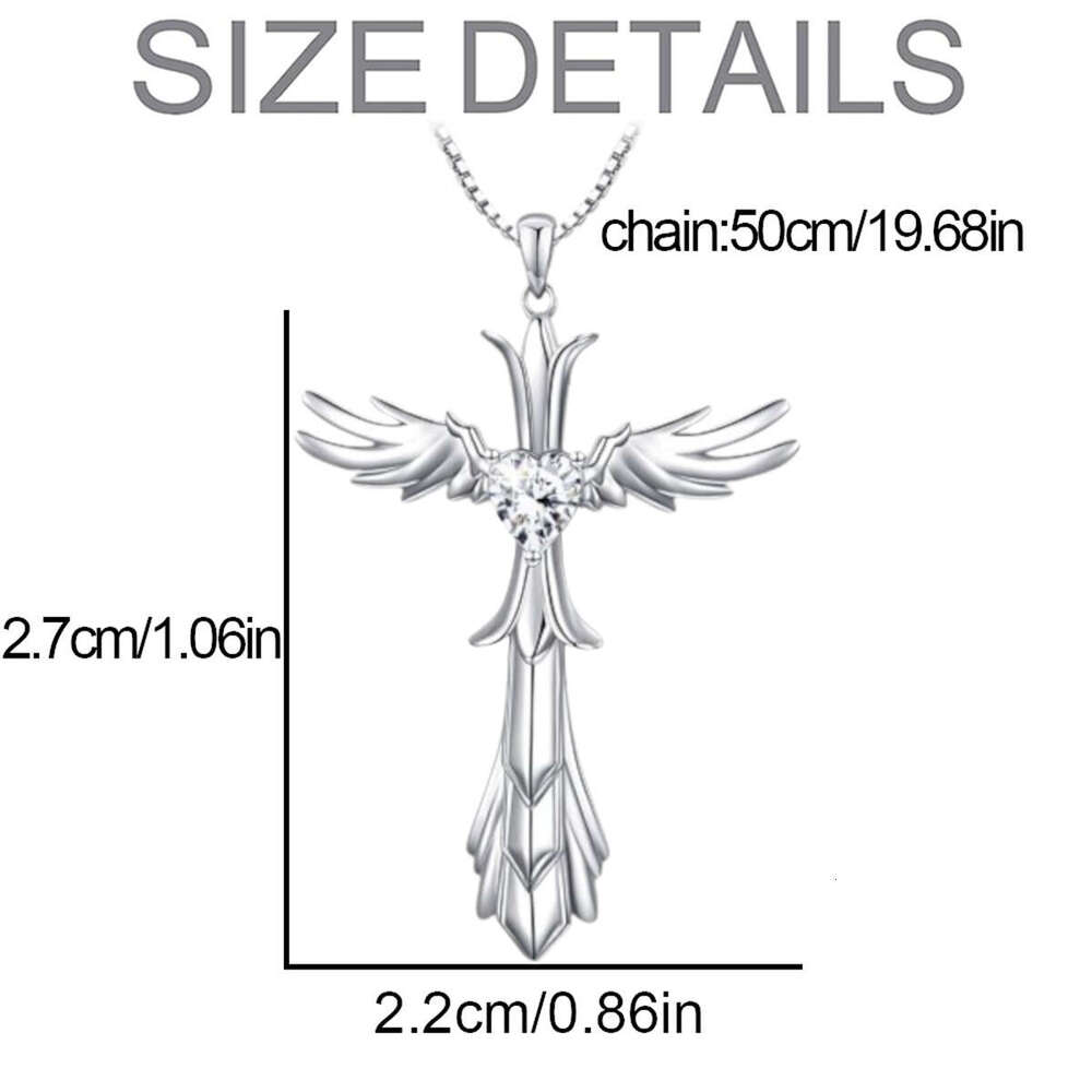 Explosive trend: Holy Shield Angel Cross Pendant Necklace, Fashion Women's Accessories