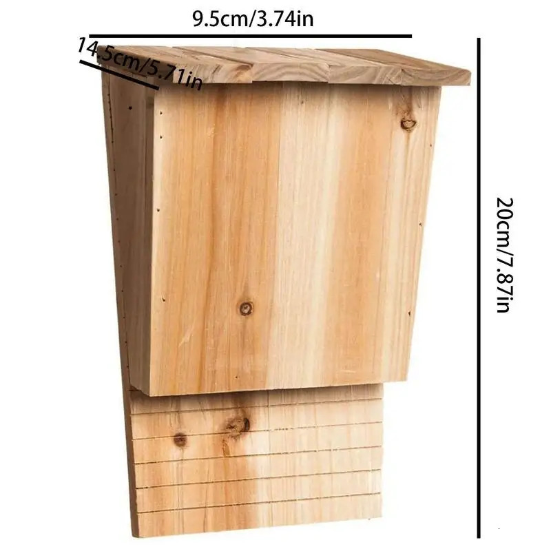 Outside Bat Habitat House Wooden Bat Shelter Outside Bat Habitat House Wooden Decor Wooden Bat Box Shelter Nest 250206