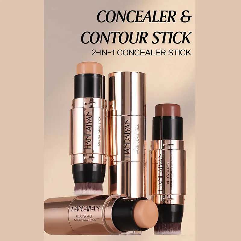 Double-head Face Bronzer Contour Stick Cream Makeup Light Dark Shadow Lasting Concealer Facial Brighten Contouring With BrushW250217