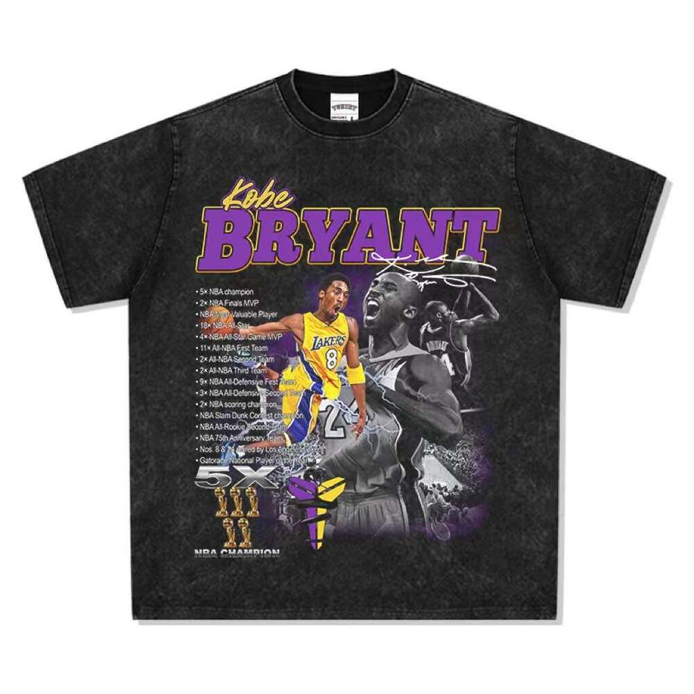 Minimally printed short sleeved washed T-shirt, trendy for both men and women