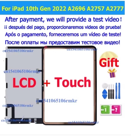 10.9" LCD And Touch Screen For iPad 10 10th Gen 2022 A2696 A2757 A2777 LCD Display Digitizer Assembly Replacement Repair Parts