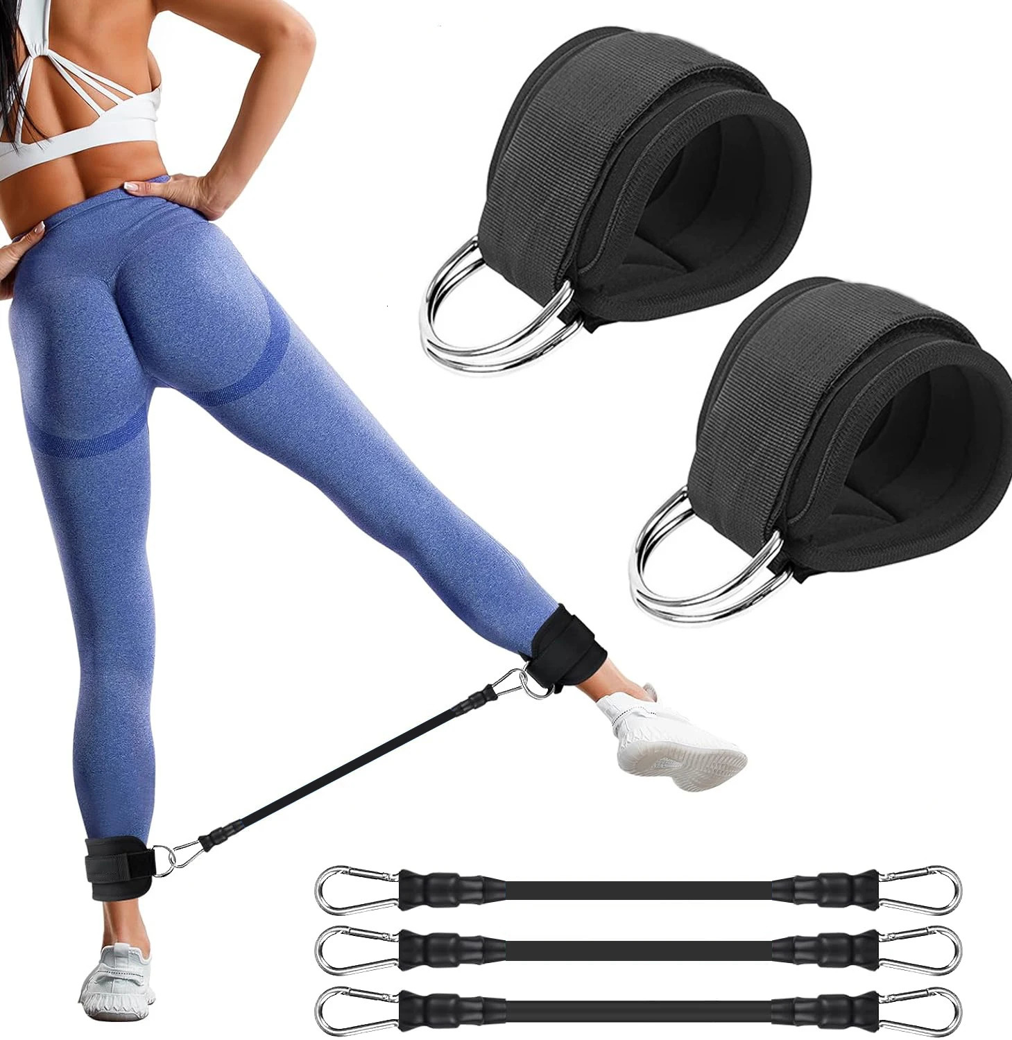Ankle resistance bands ankle with cuffs for exercise leg and hip training equipment 250213