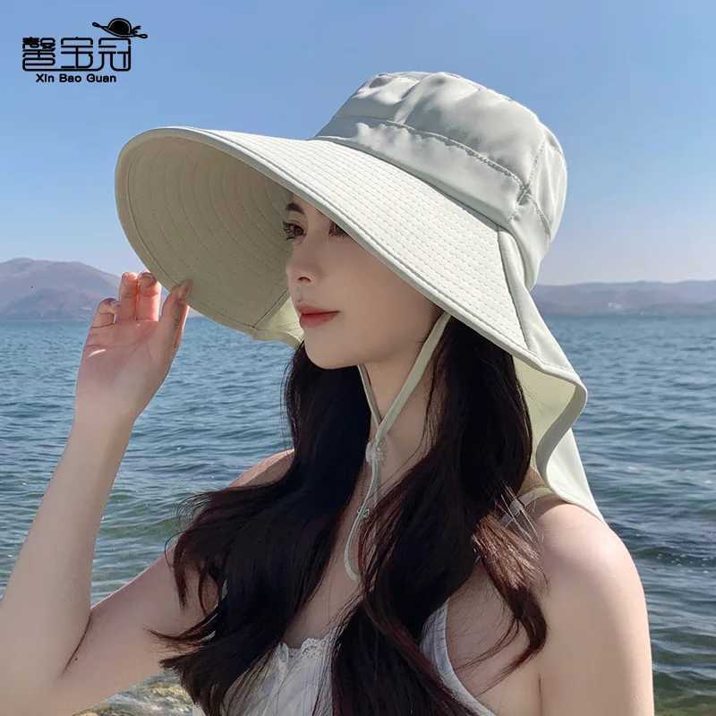 Outdoor Sun Bucket Hat for Women Girls with 50+ UPF Protection Safari Cap Wide Brim Fishing Hat with Neck Flap Model 8112 W250217