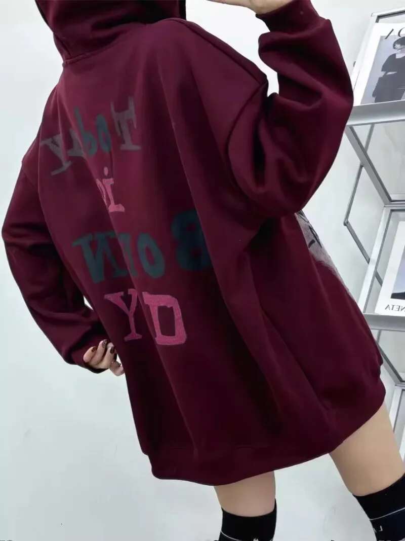 Winter 2024 New European Korean Style Top Medium And Long Hooded Sweatshirt Women's Sweet Cute Fleece Loose Casual Skinny Hoodie