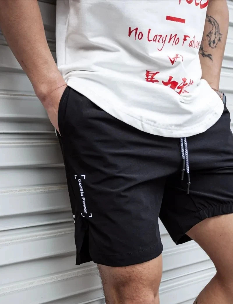 Men Shorts Light Weight Thin Short Pants Running Squat Fitness GYM Wear Quickdrying Drawstring 250217