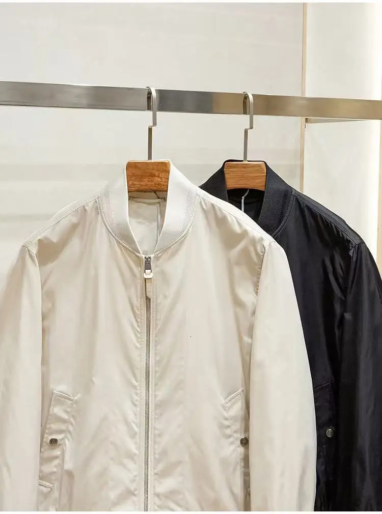 Simple and stylish spring mens baseball collar pilot jacket 250210