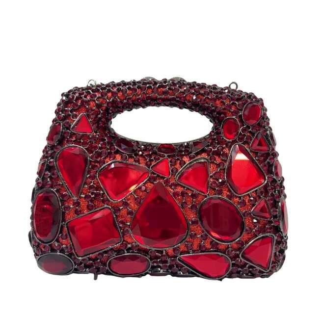 Women Sier Stones Clutch Purse Lady Evening Bags Wedding Gems Handbags Tail Crystal Purses Bridal Minaudiere Bag