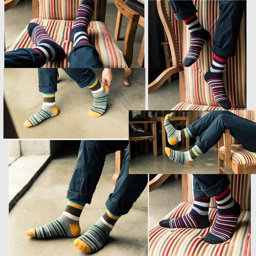 Casual Mens Socks Chromatic Stripe Five Pairs Of Socks Man With The Final Design Clothing Fashion Designer Style Cotton No Box W250217