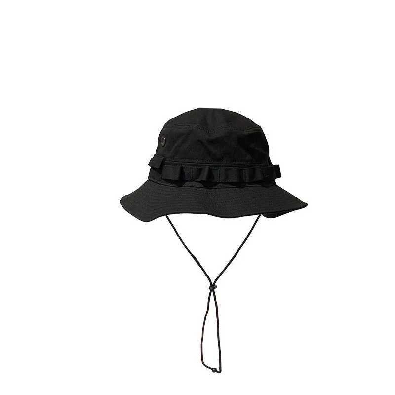 Newest Four Seasons Cotton Solid Bucket Hat with Small Pocket Fisherman Hat Outdoor Travel Sun Cap for Men and Women W250217