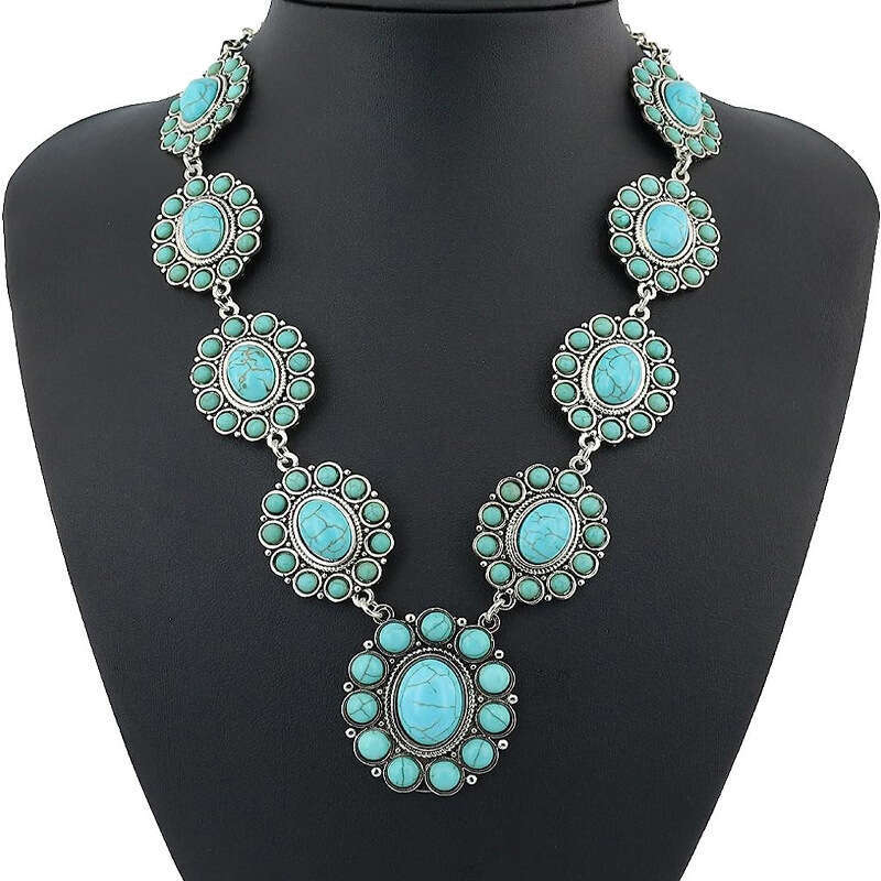 New Suower Turquoise Hot selg Bohemian Ethnic Style Necklace Jewelry