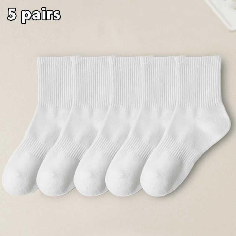 5Pairs Brand Men Cotton New Style White Socks Men Soft Breathable Sports Long socks Summer Winter for Male Socks Plus Size W250217