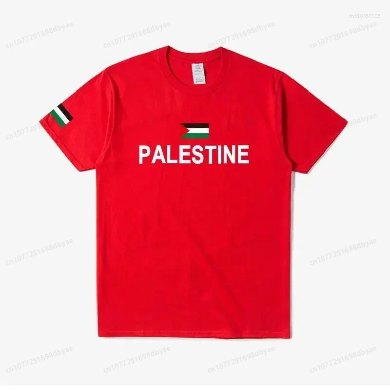 Men's T Shirts Women's Palestine Plus Size Cotton Name Map T-Shirt Top Gaza Fashion Clothing