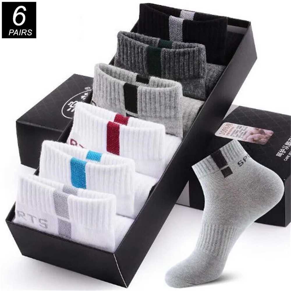 6 Pairs/Pack Cotton Sports Men Socks Cotton High Quality Anti Odor Sweat-absorbing Spring Autumn Male Short Socks W250217