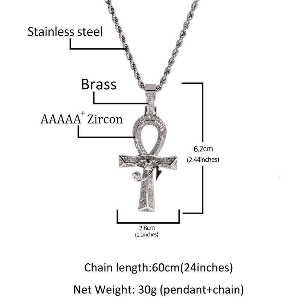 Hip Hop Ancient Cute Spring New Product Horus Eye Anhe Cross Pendant Versatile Jewelry Accessories