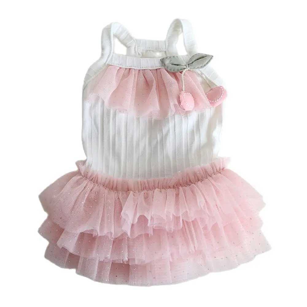Dogs and Cats Dress Skirt Cherry Gauze Design Pet Puppy Spring/Summer Clothes Outfit 3 ColorT250217