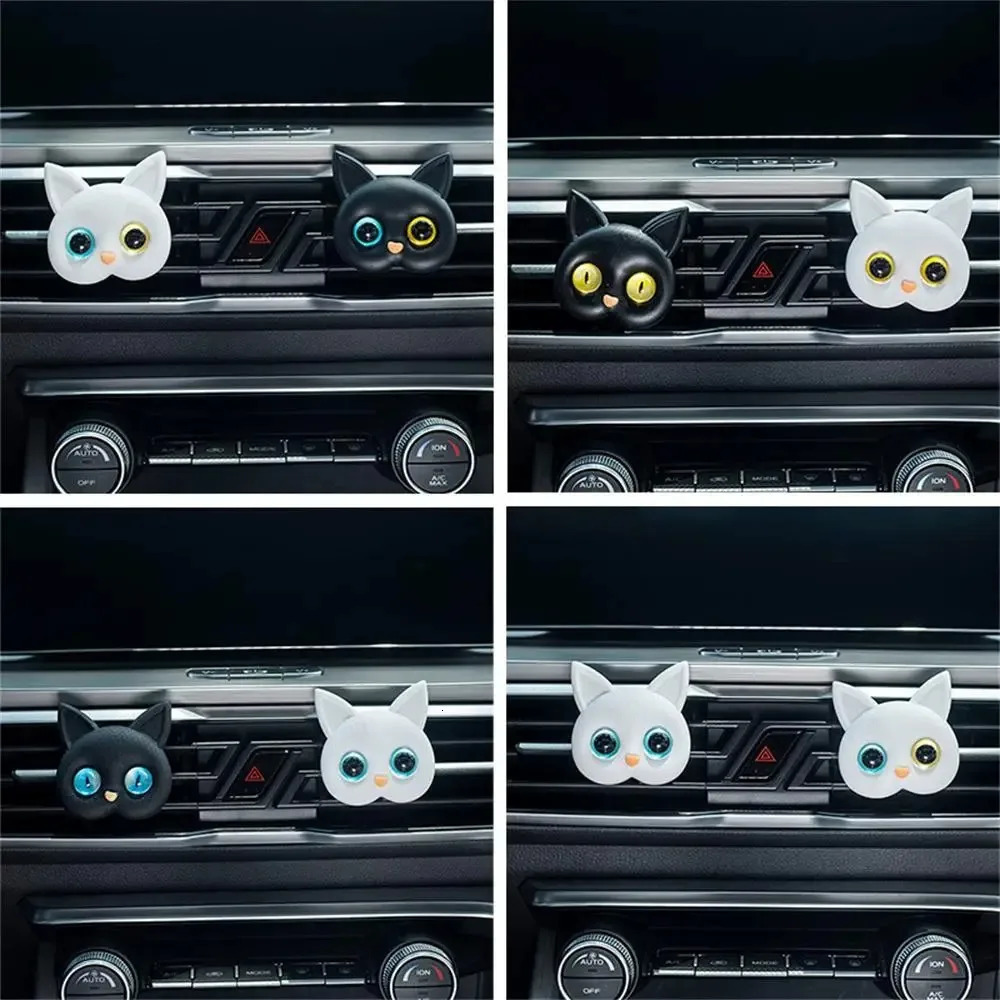 Car Air Outlet Perfume Creative Three-dimensional Bright Eye Cat Cute Two-color Pupil Kitten Car Interior Fragrance Accessories 250214