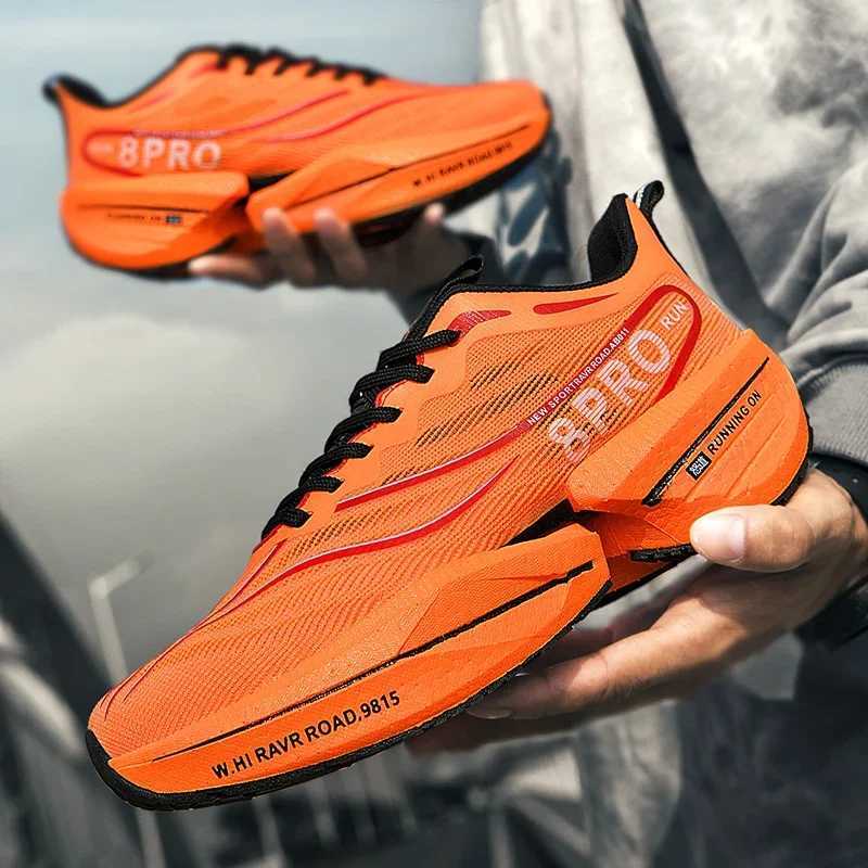 Men's Carbon Plate Marathon Shoes - Cushioned, Anti-Slip, Thick hot Sole, Wear-Resistant, for Tennis & Running