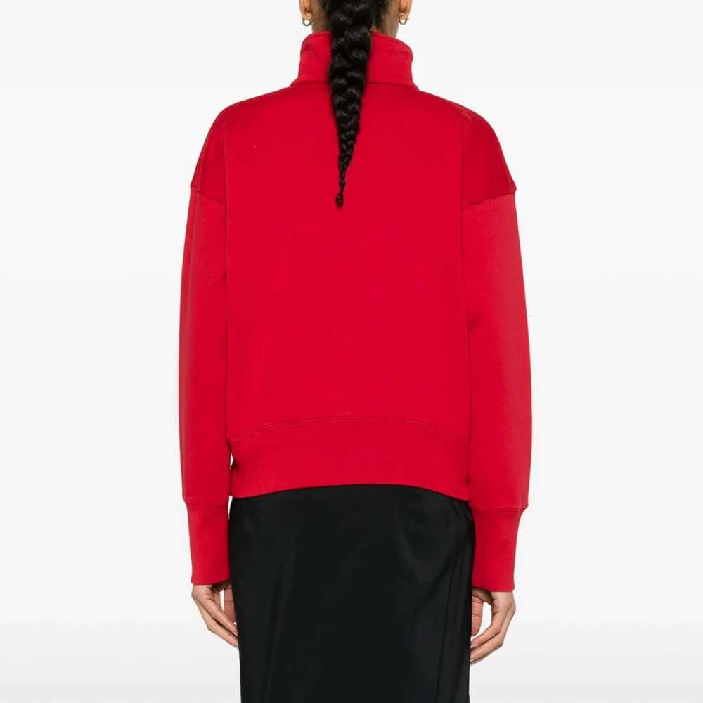 Cotton Women Sweatshirt Y2k Zipper Decoration Simple Fashion Elegant Commuter Half High Neck Long Sleeve T-Shirt Tops 2025 Fall