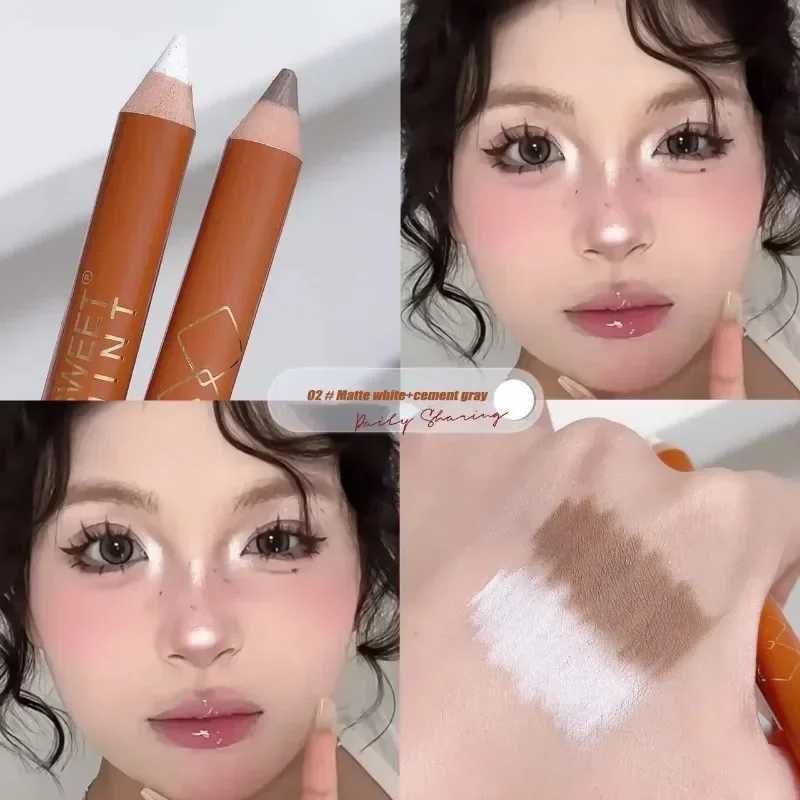 Double Head Face Contour Pen Matte White Highlighting Contour Stick Brightening Skin Tone Concealer Pencil Face Bronzers Makeup W250722