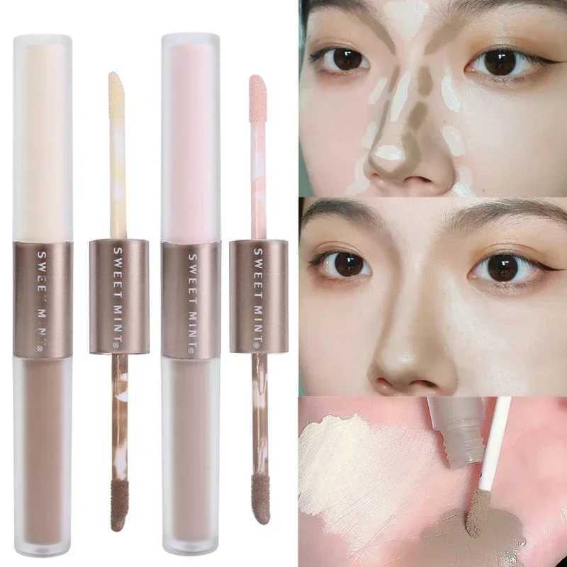 Double headed matte outline bronze Highlander stick high gloss gray brown nose shadow cream bright facial makeup cosmeticsW250217