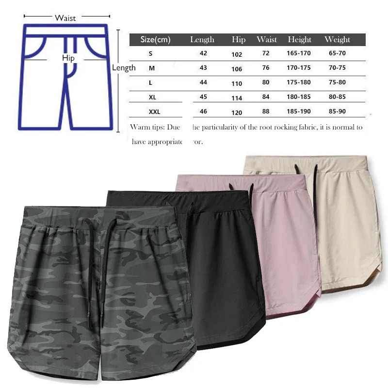 Men Quick Dry Exercise Tranning Shorts Running Fitness Basketball Sports Gym Crossfit Sweatpants with Zipper Back Phone Pouch 250217