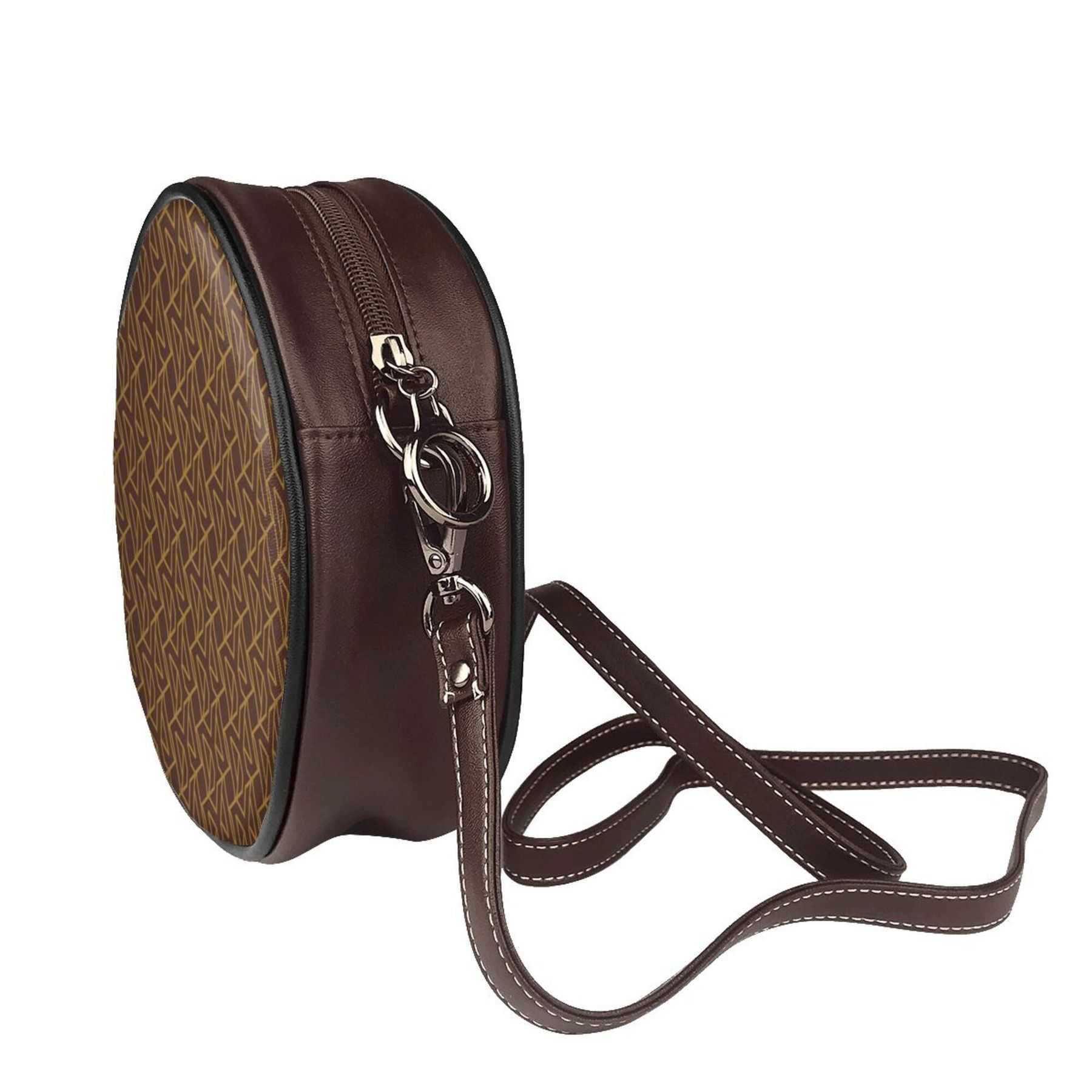 NXY Fashion Leather Circle Shoulder Bag Designer Handbags For Women Purses Cute Mini Phone Bag Vintage Crossbody Bags 250215