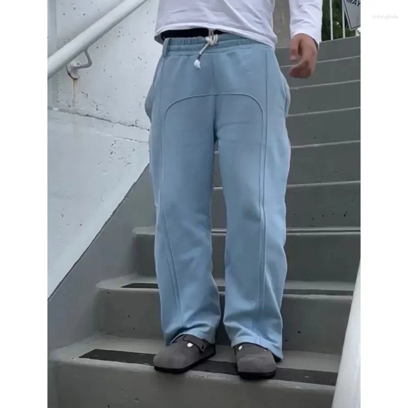 Mens Jeans with Waist, Casual Drawstring Pants: Lightweight Elastic Waistband Denim Trousers for Streetwear and High Street Fashion