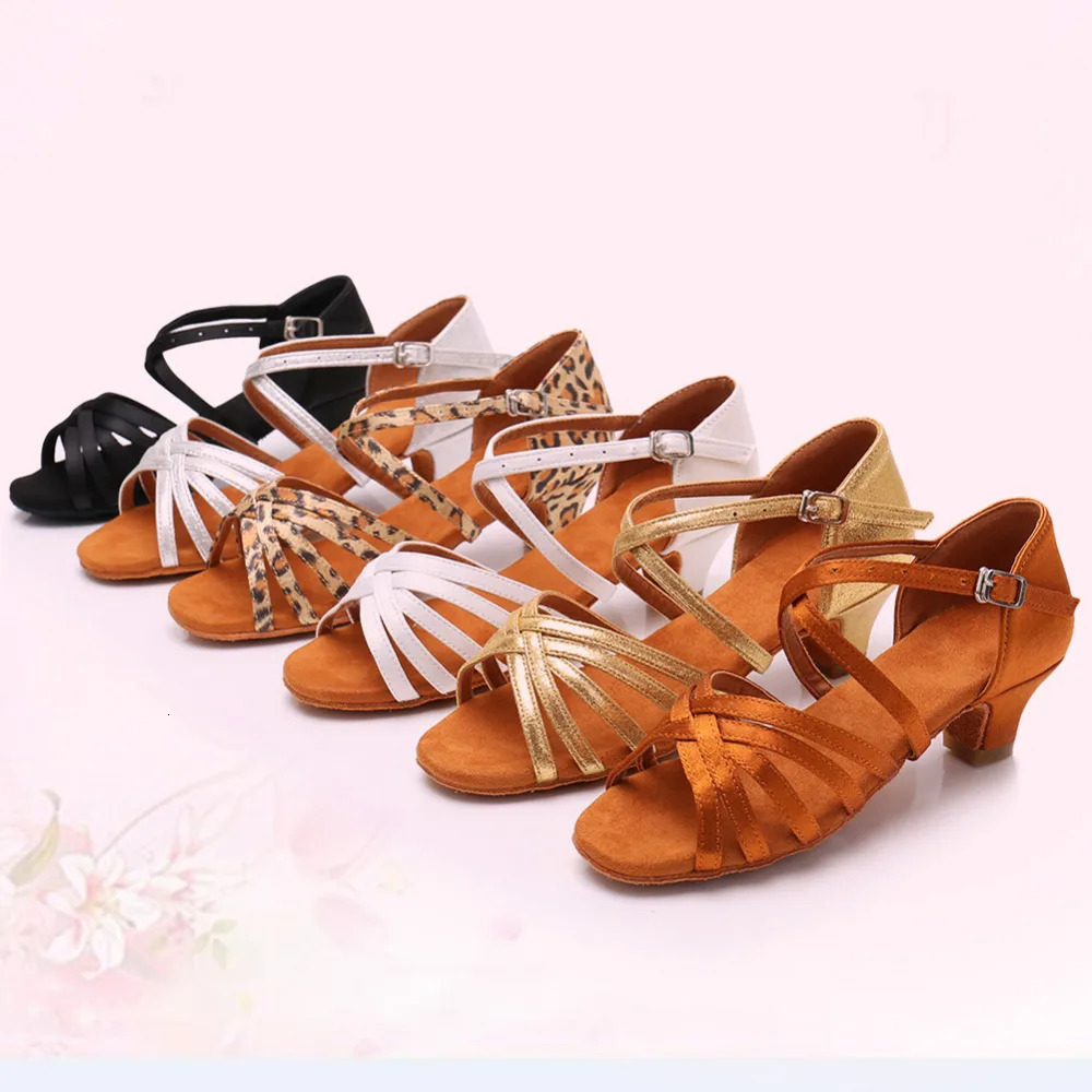 arrival Ballroom Girl Dance Shoes children Low Heel Ladies Women Latin Dance Shoes Women Professional Dancing Shoes 17-26CM 250214