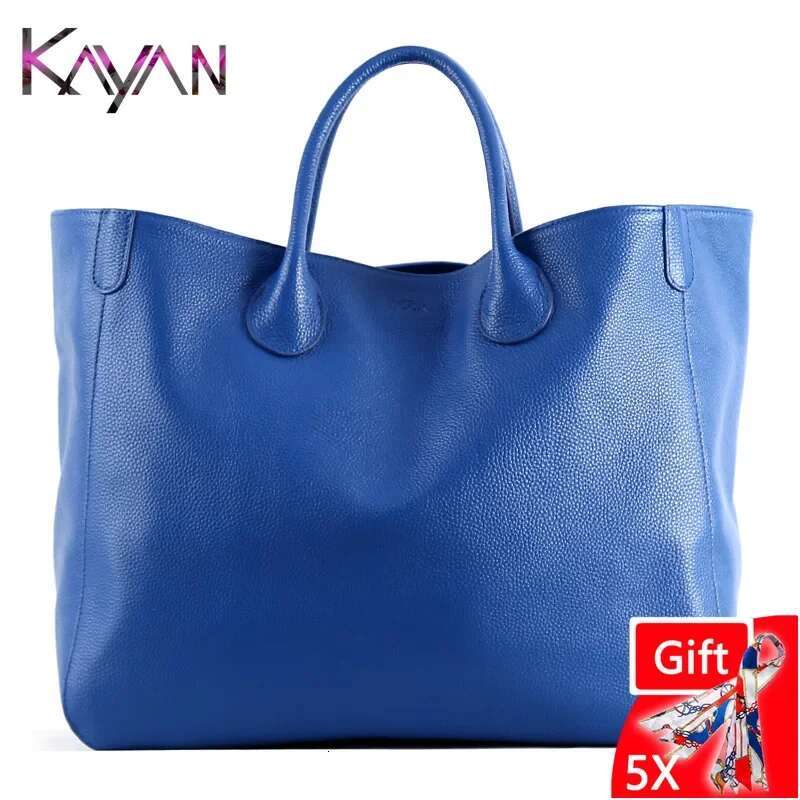New Super Large Women Tote Cow Leather Star Style Female Shoulder Hot In Shopping Summer Beach Bag