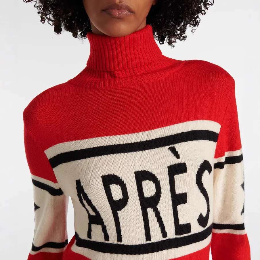 Haruku autumn and winter new jacquard knitted letter stripe fashion high-necked slim women's sweater
