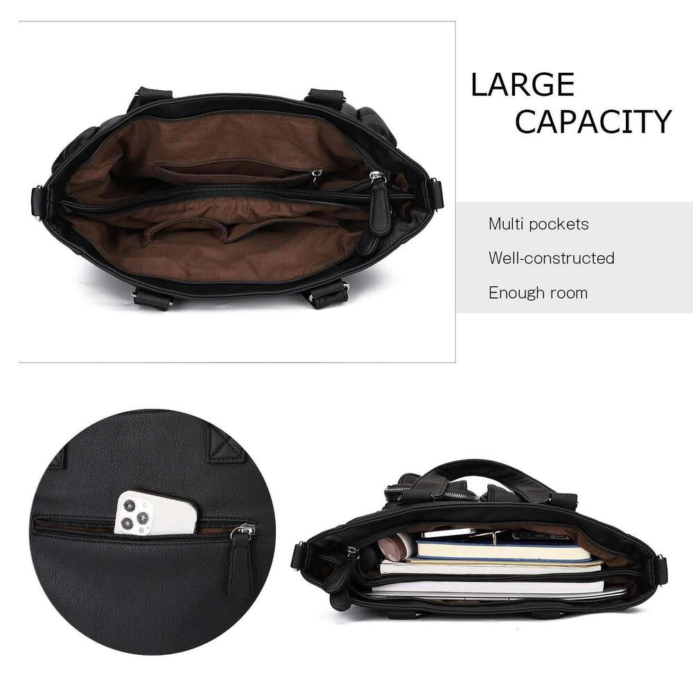 Kl928 Large Purses For Women Shoulder Bag Designer Tote Handbags Multi Pocket Vegan Leather Hobo Bags