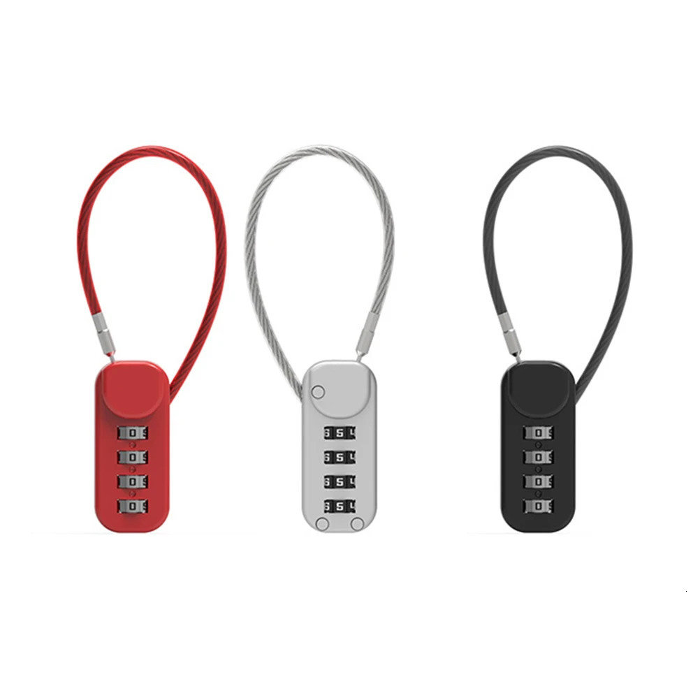 4 Digit Combination Code Number Lock With Spring Coil Wire Rope For Luggage Zipper Bag Backpack Suitcase Drawer Locks 250214