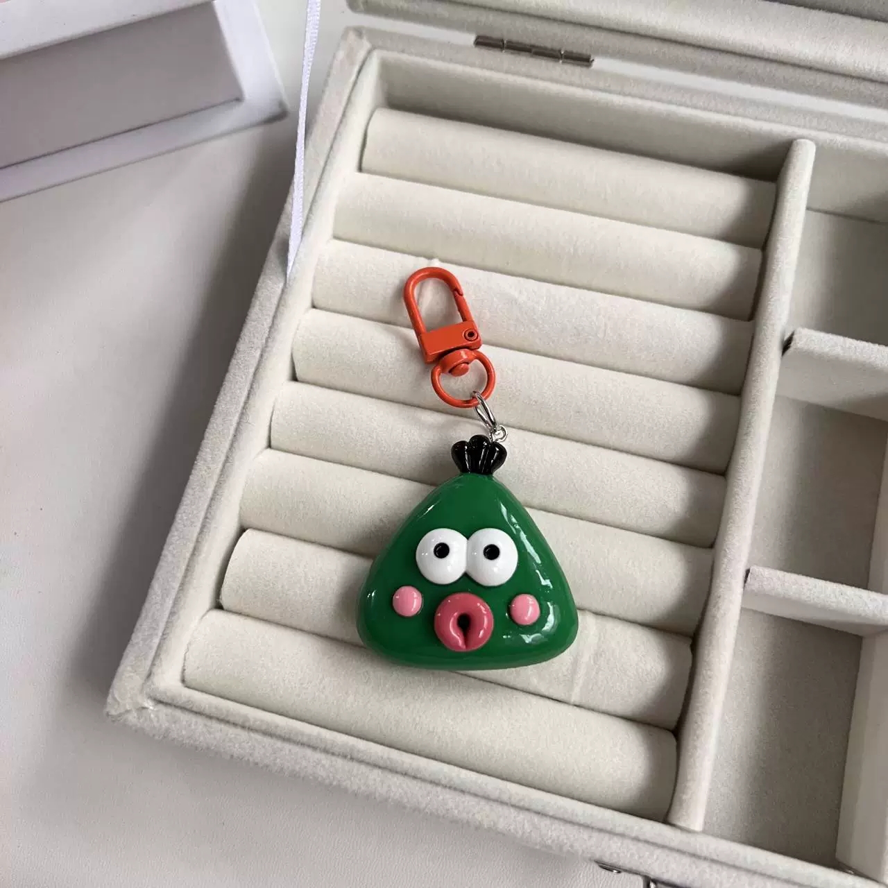 Geometric Big Mouth Keychain Cute Car Pendant Resin Doll Student Couple Backpack Bag Hanging Accessories
