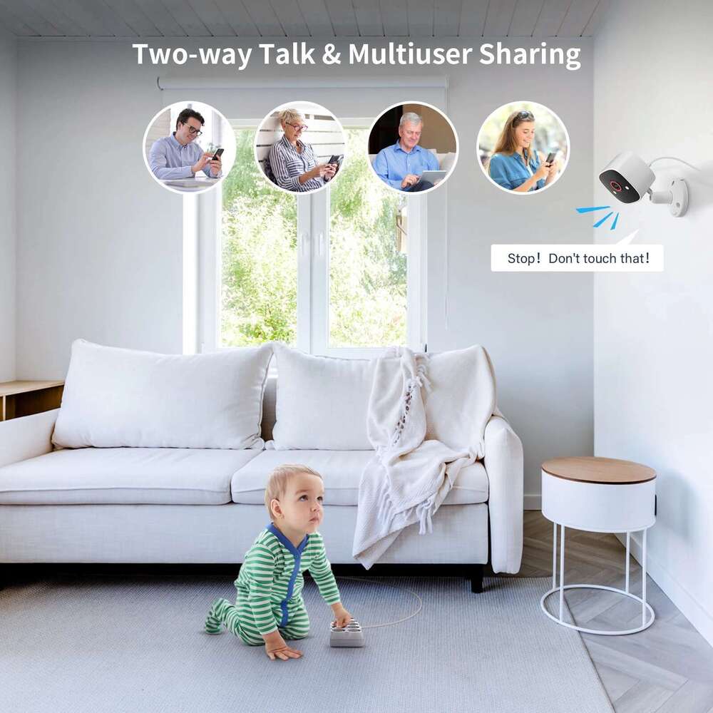 Jennov Outdoor/Indoor Cameras 5Ghz/2.4Ghz, 2K HD Wireless WiFi/Pet Dog Cat Baby Monitor Camera for Home Security IP66