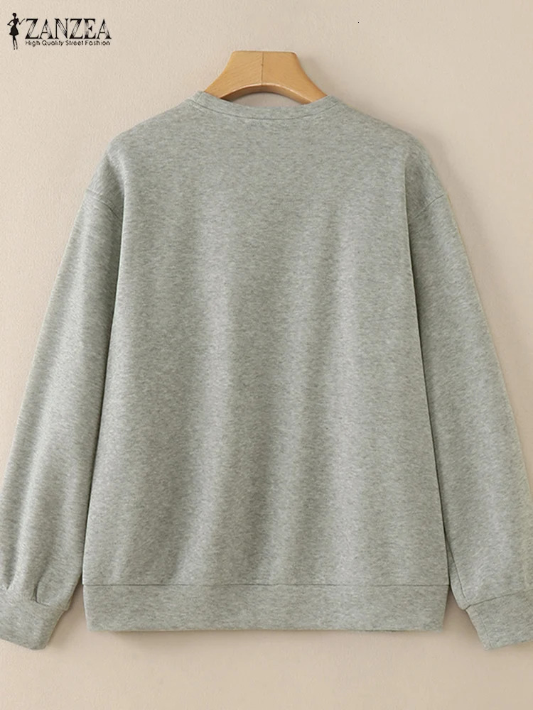 ZANZEA Casua Harajuku Sweatshirts ColorBlock Long Sleeve Spring O Neck Hoodies Women Large Bowknot Loose Pullover Tops 250213