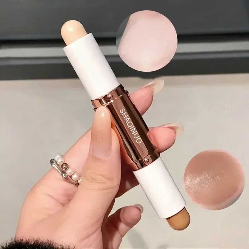 2 IN 1 Highlight Stick Bronzer Shadow Cream Natural Steric Face Makeup Matte Highlight Pencil Brown Brightening ContouringW250217