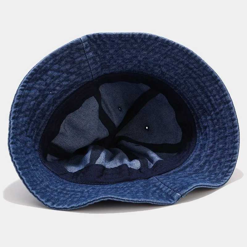 2022 New Foldable Fisherman Hat Washed Denim Bucket Hat Unisex Fashion Bob Hat Hip Hop Hats Mens Ladies Panama Bucket Hat Cap W250217