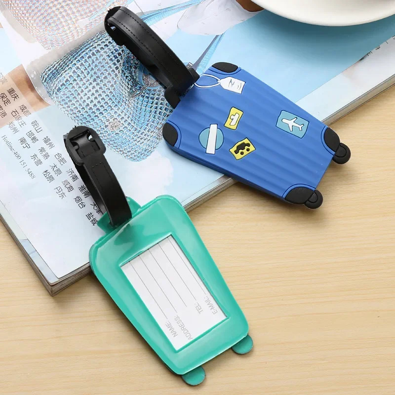 Creative boarding pass Suitcase Cartoon Luggage Tags ID Identifier Label Tag Address Holder travel Accessories 250214