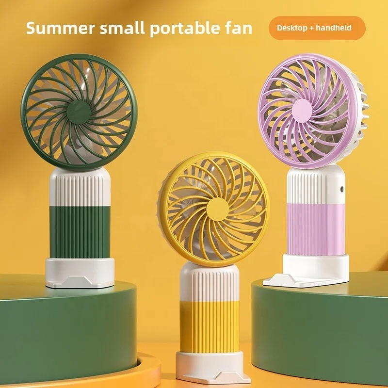 USB Mini Portable Electric Cooling Fan Handheld Stand Home Office Car Easy English Operating
