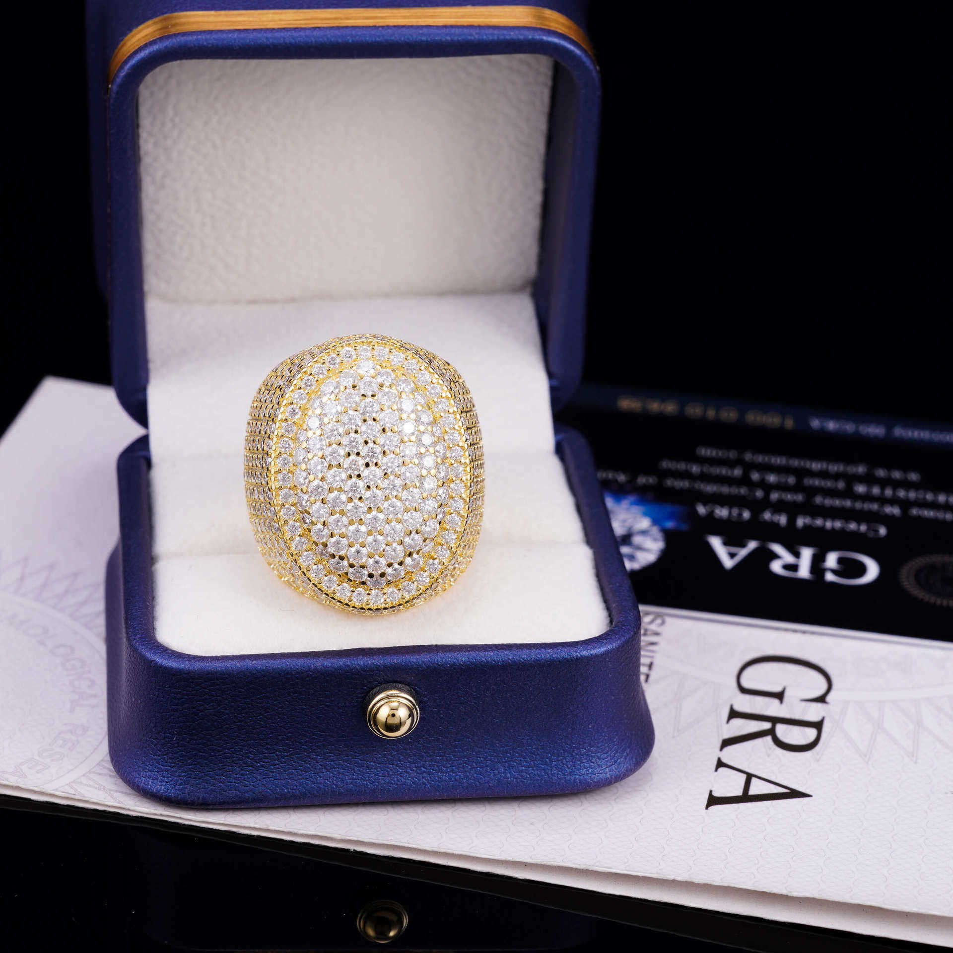 Diamond Hair Hip Hop S925 Silver Set D-Color Moissando Ring for Men and Women Ins Fashion Trend Full Diamond