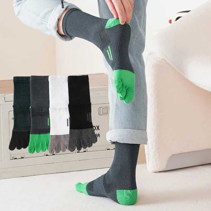 /4 Pairs Toe Short Socks Sport Man Compression Cotton Sweat-Absorbing Young Casual Anti-Bacterial Breathable 5 Finger Socks W250217