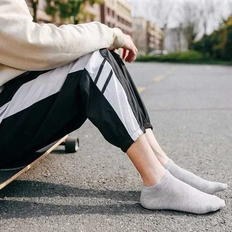 5 Pairs/Lot Low Cut Men Socks Solid Color Black White Gray Breathable Cotton Sports Socks Male Short Socks Women Men W250217