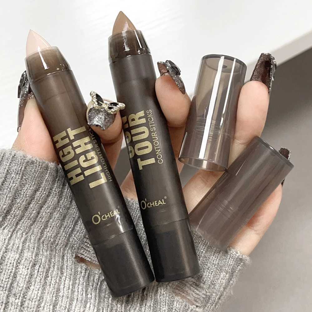 Matte facial bronze contour stick 3D nose shadow cream bright brown shadow Highlander pen long-lasting makeup and cosmeticsW250217